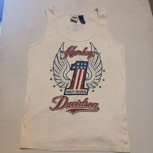 Harley Davidson Y2K Tank Top  One With Wings Graphic Size XL Women's